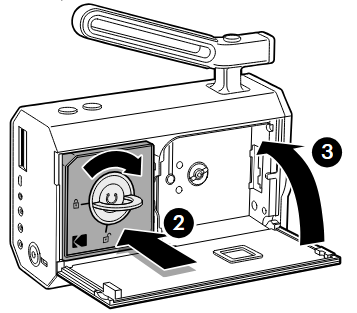 De batterij plaatsen - Stap 2