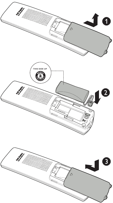 De batterij van de handset plaatsen