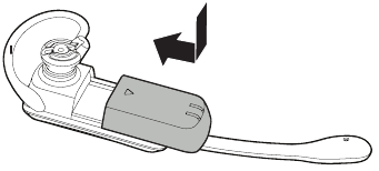 De batterij van de headset plaatsen