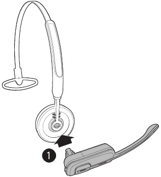 De headset plaatsen - Over de hoofdband - Stap 1