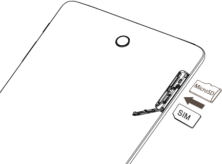 De MicroSIM-/MicroSD-kaarten plaatsen/verwijderen - Stap 2