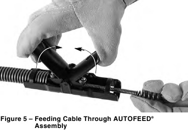 Geleidingsslang/AUTOFEED-assemblage configureren - Stap 1