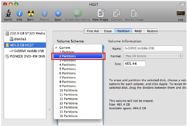 Gebruiken op een Mac - Opnieuw formatteren met partities - Stap 3