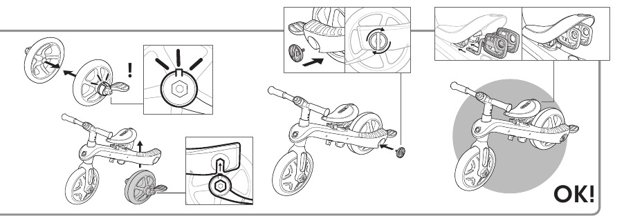 Transformeer Training Trike naar Balance Bike - Stap 2