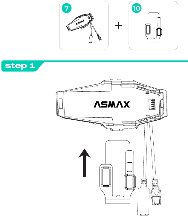 Installatie op een helm met een smalle rand - Stap 2