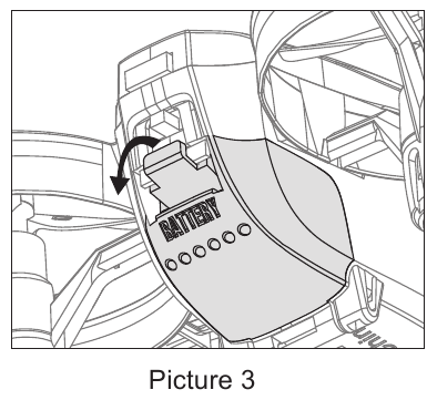 Diagram batterij plaatsen en verwijderen - Stap 1