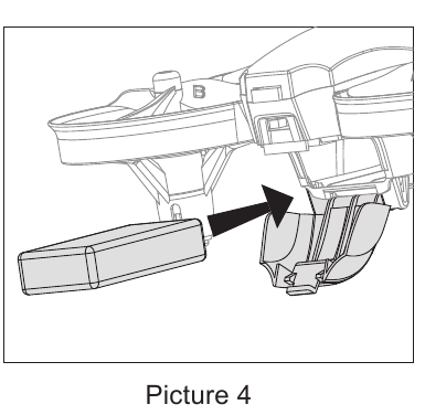 Diagram batterij plaatsen en verwijderen - Stap 2