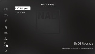 BluOS-installatie menu