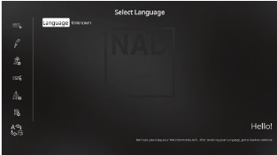 Menu Taal selecteren