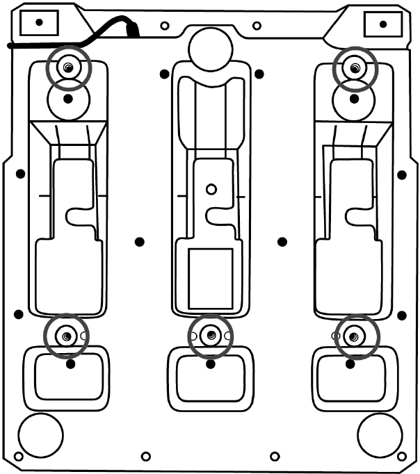 De pedaalset bevestigen aan een steun of cockpit