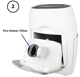 Het pre-motorfilter zoeken