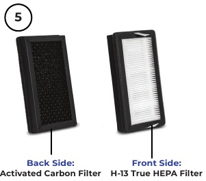 Luchtfilters verwijderen uit de verpakking