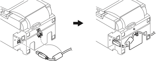 De USB-kabel aansluiten op de printer