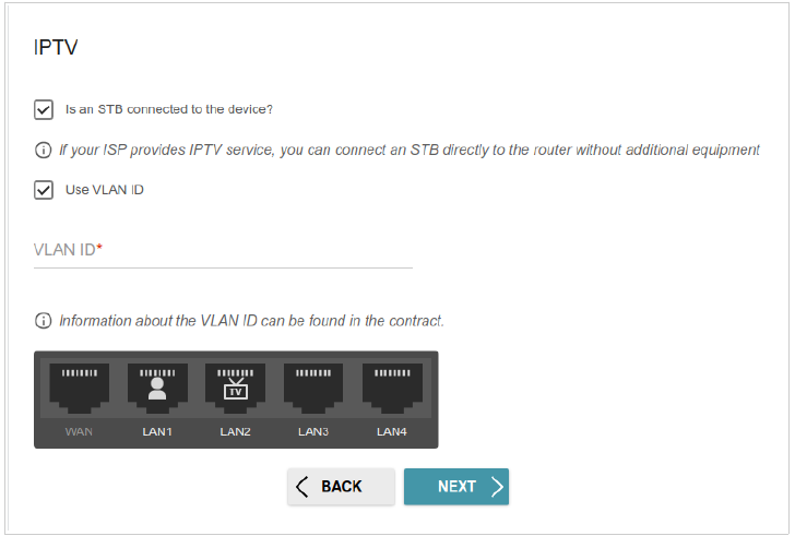 LAN-poorten configureren voor IPTV/VoIP - Stap 1
