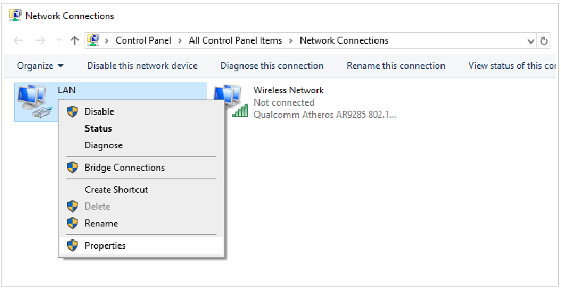 Automatisch een IP-adres verkrijgen (OS Windows 10) - Stap 1