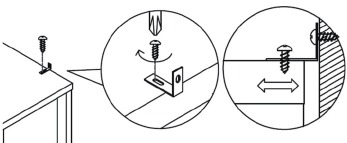 Instructies voor de kantelbeveiliging - Afbeelding van metalen L-beugel