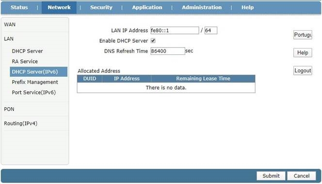 LAN IPv6-adresinstellingen