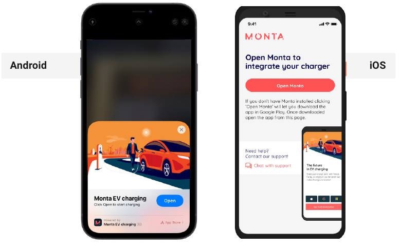 Instelling van de Monta-app - Stap 2