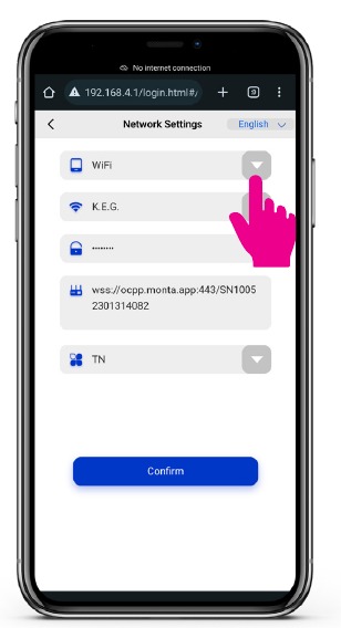 Selecteer de gewenste netwerkmodus - Wi-Fi of 4G