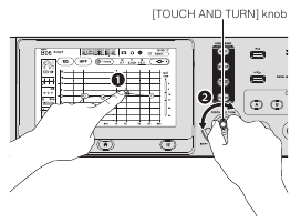 De [TOUCH AND TURN]-knop gebruiken om parameters te bedienen