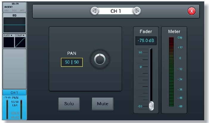 ADJUST, MUTE and SOLO