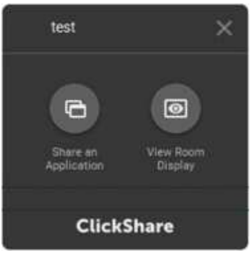 Een applicatie delen - Via de Quick access button (Sneltoets)