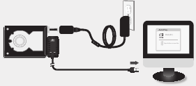 Sluit de USB van de adapter aan op een vrije USB-poort