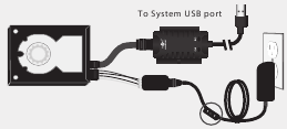 Schakel de adapter in voor apparaten die stroom nodig hebben via een AC-adapter