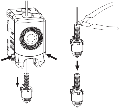 De nozzle vervangen - Stap 2