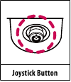 Illustratie van de joystickknop onderaan de monitor