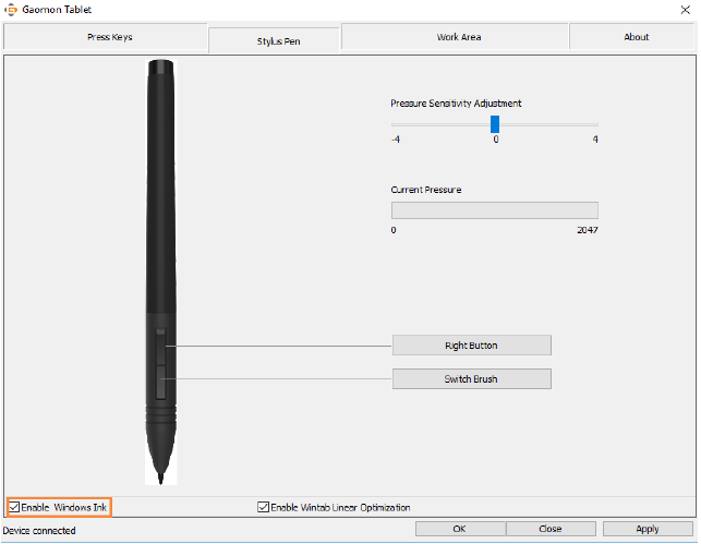 De Windows Ink-functie inschakelen