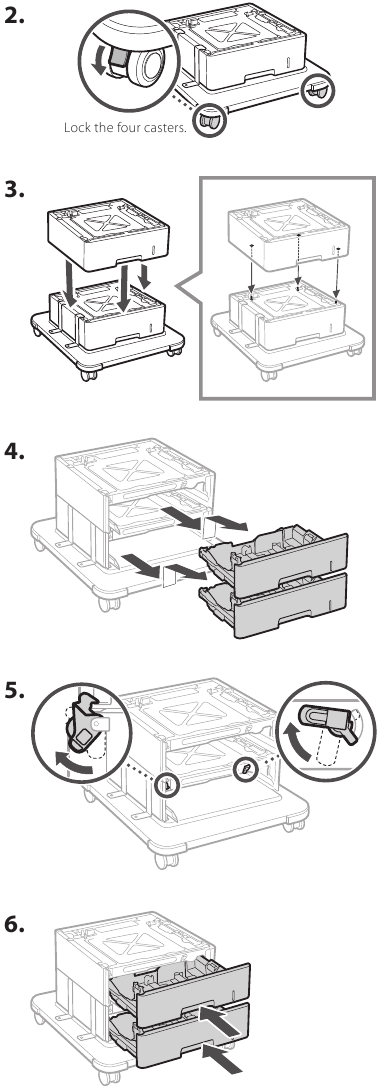 Bij gebruik van het cassettevoetstuk