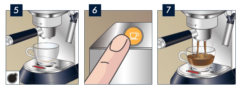 ESPRESSO ZETTEN Met behulp van E.S.E. POD Espresso - Stap 2