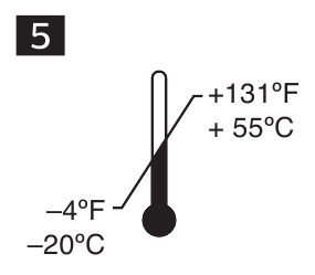 Afbeelding van het symbool dat betekent: opslagtemperatuur