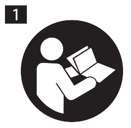 Afbeelding met het symbool dat betekent: Lees deze handleiding