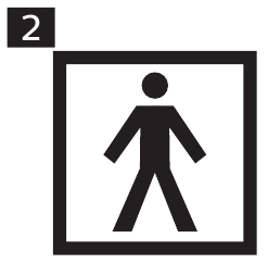 Afbeelding van het symbool van een type BF aangebracht onderdeel dat voldoet aan IEC 60601 1