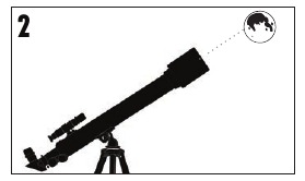Richt de telescoop op de maan