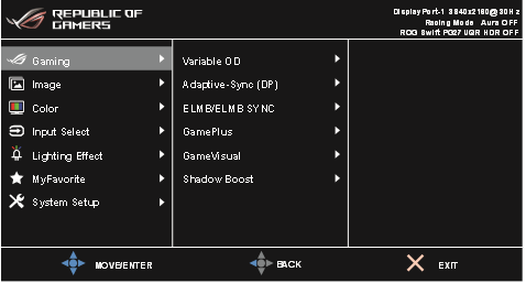 OSD functie introductie - Gaming