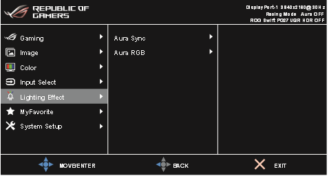 OSD functie introductie - Lighting effect