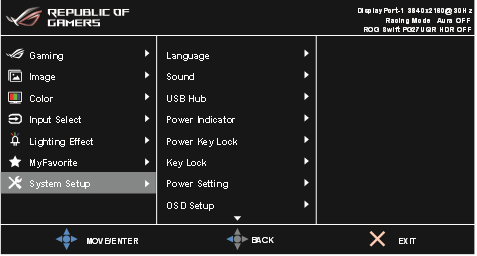 OSD functie introductie - System setup