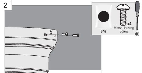 De motorbehuizing installeren - Stap 2
