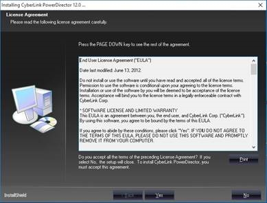 Power Director Capture, bewerkingssoftware installeren - Stap 2
