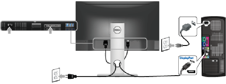 De DisplayPort-kabel (DP naar DP) aansluiten