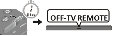 Het Soundbar-volume/tv-afstandsbediening aanpassen - Stap 2