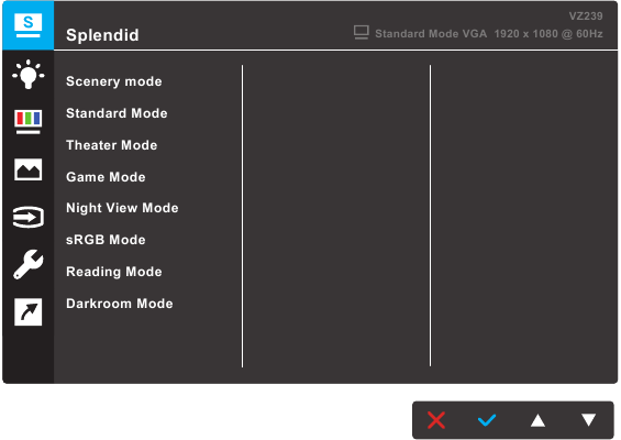 Overzicht van de OSD-functie - Deel 1 - Splendid