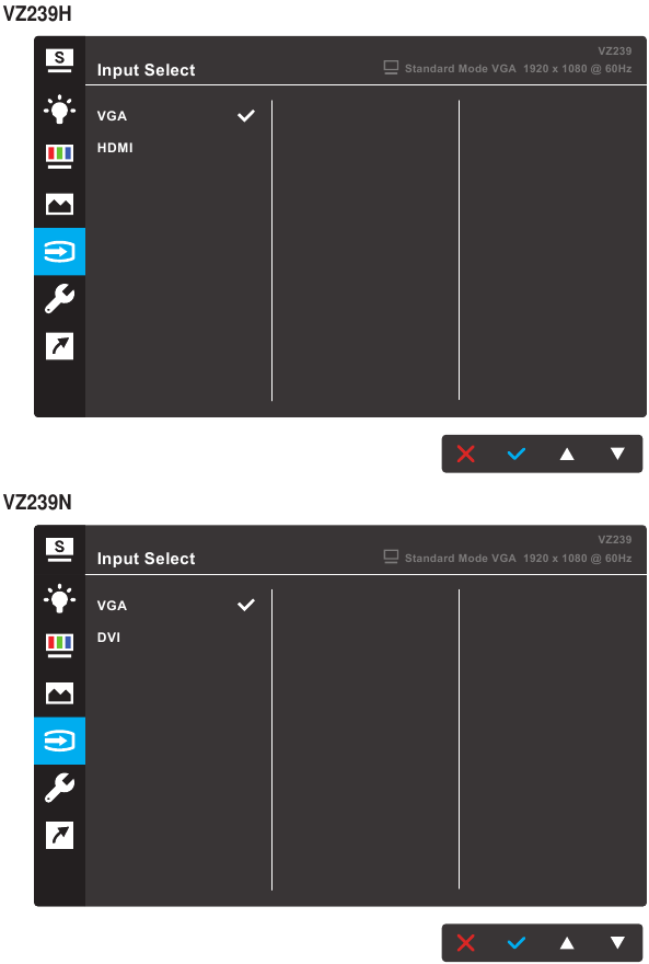 Overzicht van de OSD-functie - Deel 6 - Input Select