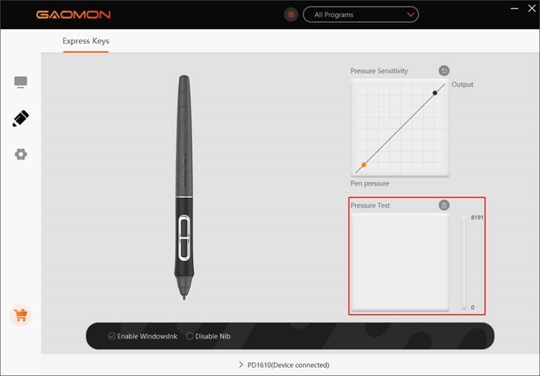 Pen druk testen