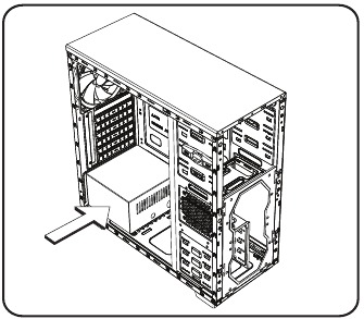 PSU/PSU-cover installeren - Stap 1
