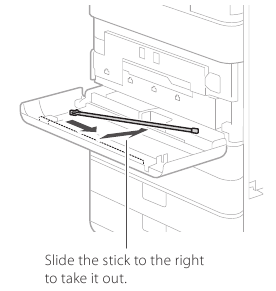 Haal de reinigingsstick eruit