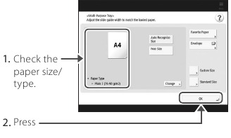 Papier plaatsen in de multifunctionele lade - Stap 3